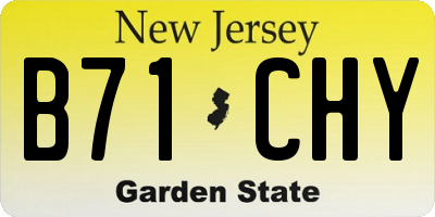 NJ license plate B71CHY