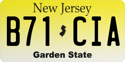 NJ license plate B71CIA
