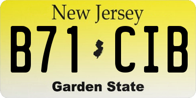 NJ license plate B71CIB