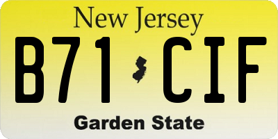 NJ license plate B71CIF