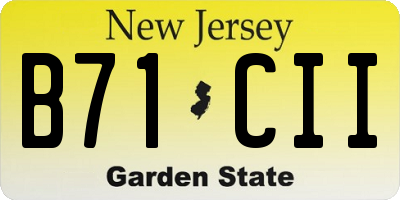 NJ license plate B71CII