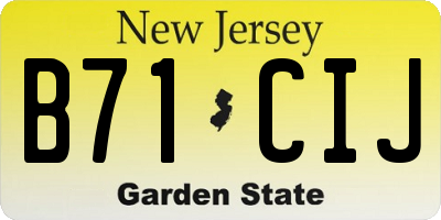 NJ license plate B71CIJ