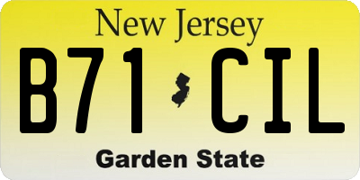 NJ license plate B71CIL
