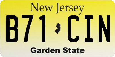 NJ license plate B71CIN