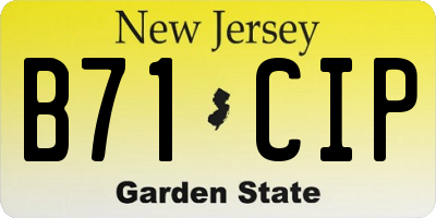 NJ license plate B71CIP