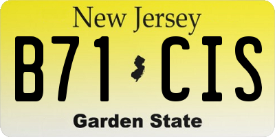 NJ license plate B71CIS