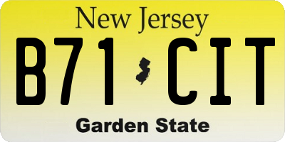 NJ license plate B71CIT
