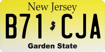 NJ license plate B71CJA
