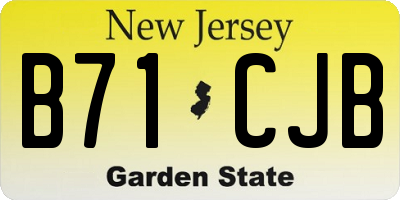 NJ license plate B71CJB