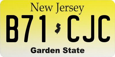 NJ license plate B71CJC
