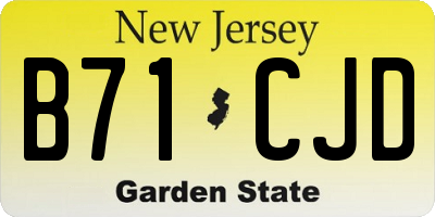 NJ license plate B71CJD
