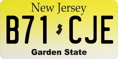 NJ license plate B71CJE