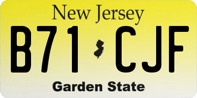 NJ license plate B71CJF