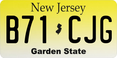 NJ license plate B71CJG