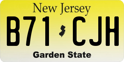 NJ license plate B71CJH