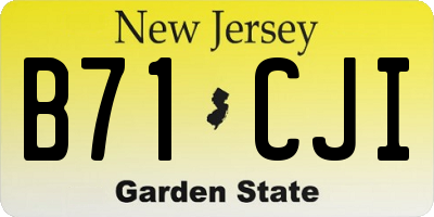 NJ license plate B71CJI