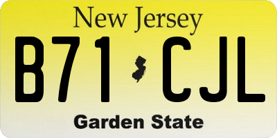 NJ license plate B71CJL