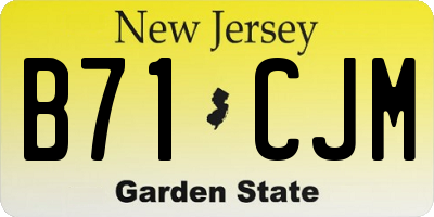 NJ license plate B71CJM