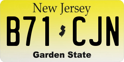 NJ license plate B71CJN