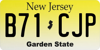 NJ license plate B71CJP