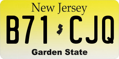NJ license plate B71CJQ
