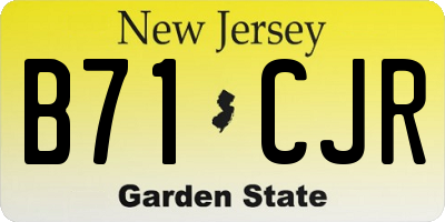 NJ license plate B71CJR