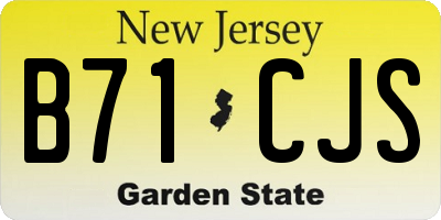 NJ license plate B71CJS