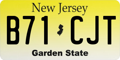 NJ license plate B71CJT