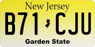 NJ license plate B71CJU