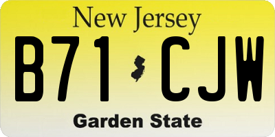 NJ license plate B71CJW
