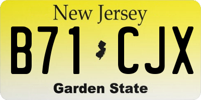 NJ license plate B71CJX