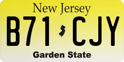 NJ license plate B71CJY