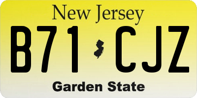 NJ license plate B71CJZ