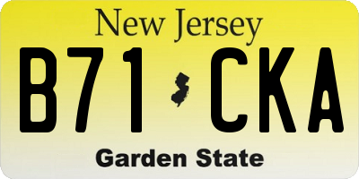 NJ license plate B71CKA