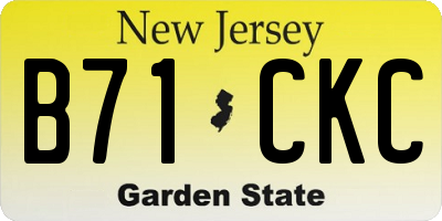 NJ license plate B71CKC