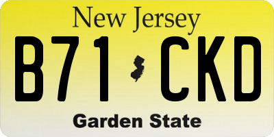 NJ license plate B71CKD