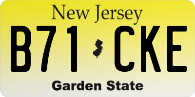 NJ license plate B71CKE