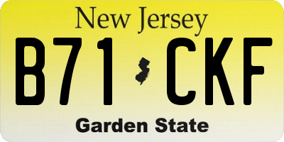 NJ license plate B71CKF