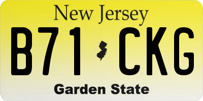 NJ license plate B71CKG