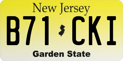 NJ license plate B71CKI