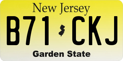 NJ license plate B71CKJ
