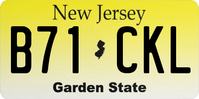 NJ license plate B71CKL