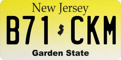 NJ license plate B71CKM