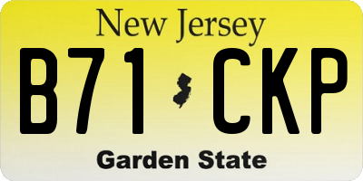 NJ license plate B71CKP