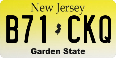 NJ license plate B71CKQ