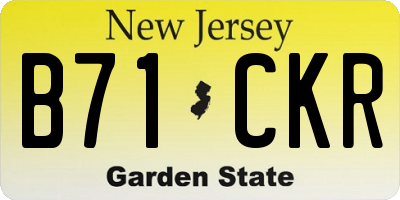 NJ license plate B71CKR