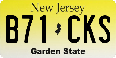 NJ license plate B71CKS
