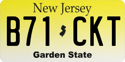NJ license plate B71CKT