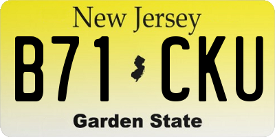 NJ license plate B71CKU
