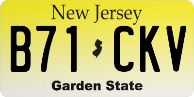 NJ license plate B71CKV